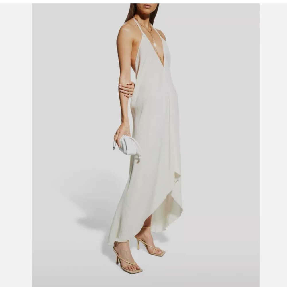 Aeron Women's Off White Sarla Open-Back Asymmetric Dress